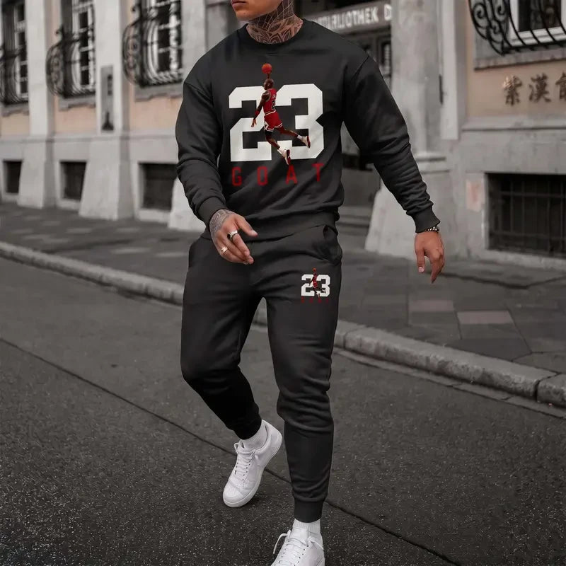 Graphic Basketball Tracksuit Set